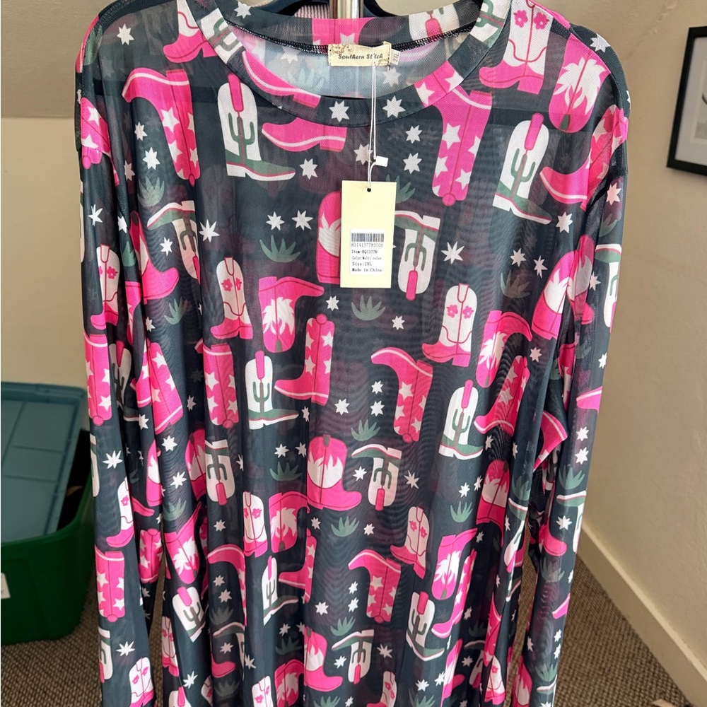 Colorful Cactus Print Women's Top